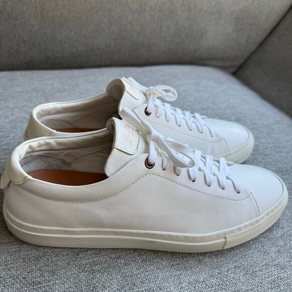 Good Man Brand Mono White Rose Gold Edge Lo-Top Sneaker Nappa Leather Mens 8.5 - Picture 2 of 11